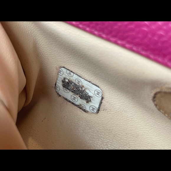 Authentic Chanel Pink Caviar Flap Bag on chain - Picture 8 of 9